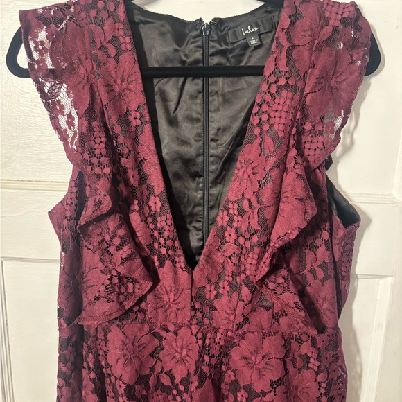 Lulu's Deep Wine Lace Maxi Dress - Picture 3 of 6